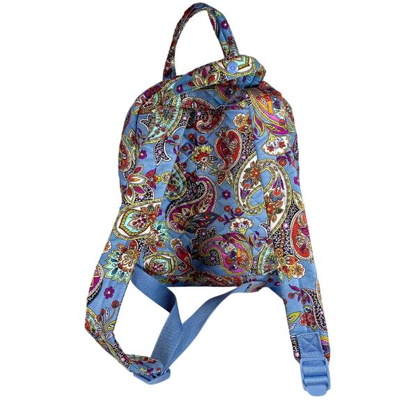 Vera Bradley Cotton Mini Totepack Backpack, Provence Paisley Blue Multicolor - Picture 3 of 10